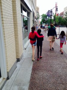 girls walking