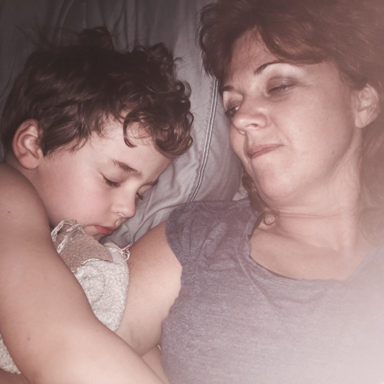 sam sleeping with mom